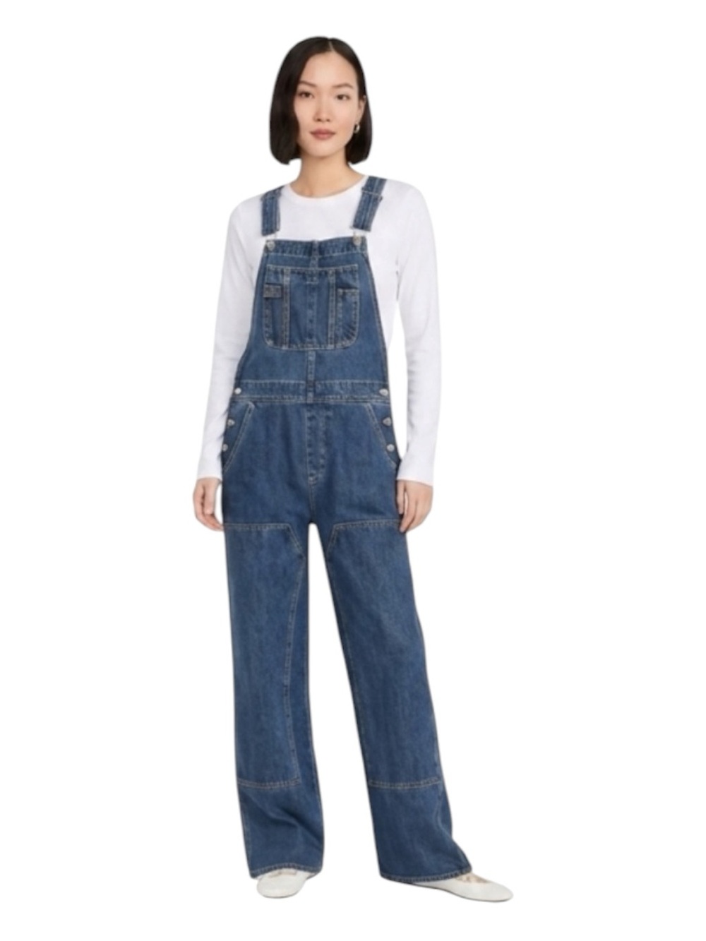 Old Navy Baggy Wide-Leg Denim Overalls Size 6